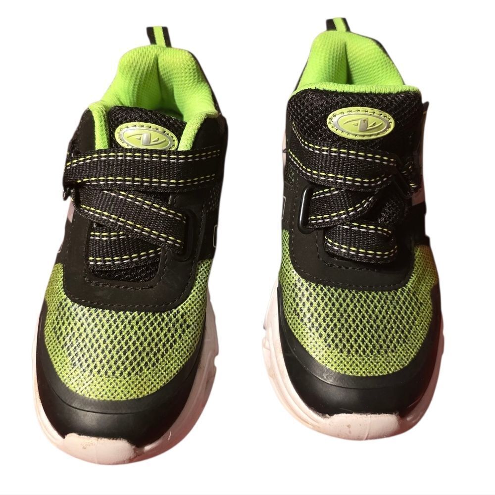 Kids Black and Green Athletic Shoes